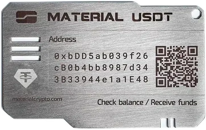 کیف پول USDT - کارت ذخیره سازی سرد USDT - غیرقابل هک، آسان و ایمن - کیف پول سخت افزاری 100٪ آفلاین کریپتو (فلزی)