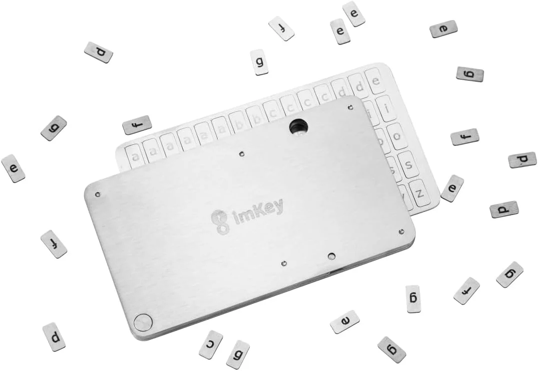 صفحه فلزی پشتیبان عبارت بازیابی کلید خصوصی، مناسب برای ذخیره عبارات بازیابی دارایی‌های دیجیتال 12/18/24 کلمه‌ای، سازگار با تمام کیف‌پول‌های سخت‌افزاری و نرم‌افزاری BIP39