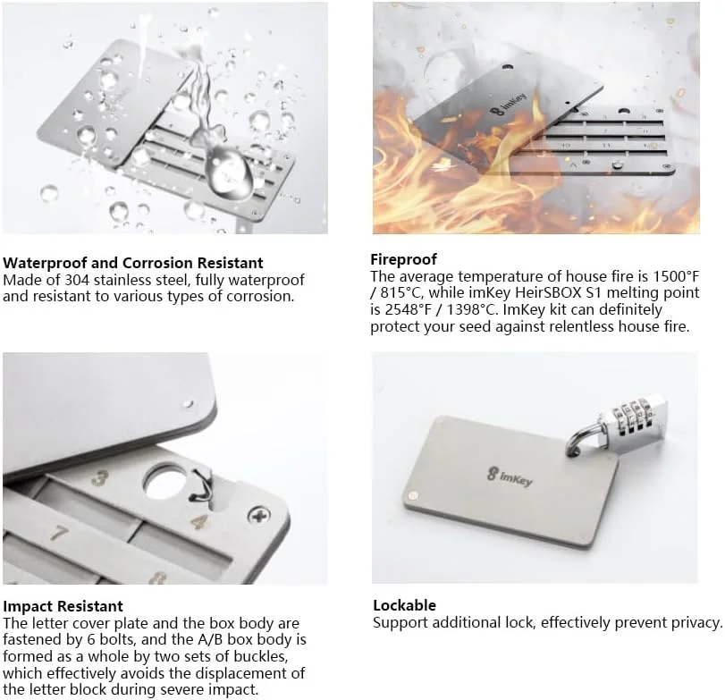 صفحه فلزی پشتیبان عبارت بازیابی کلید خصوصی، مناسب برای ذخیره عبارات بازیابی دارایی‌های دیجیتال 12/18/24 کلمه‌ای، سازگار با تمام کیف‌پول‌های سخت‌افزاری و نرم‌افزاری BIP39