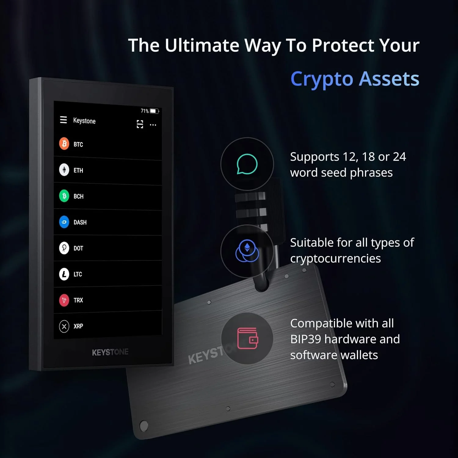 کیپسول فلزی کیف پول ذخیره سازی عبارت کلید رمزنگاری، پشتیبان گیری سرد، ذخیره سازی عبارت کلید بیت کوین 24 کلمه ای، صفحه فولادی، سازگار با لجر، ترزور، کیپ کی (تبلت کیستون) کیپسول فلزی کیف پول ذخیره سازی عبارت کلید رمزنگاری، پشتیبان گیری سرد، ذخیره سازی عبارت کلید بیت کوین 24 کلمه ای، صفحه فولادی، سازگار با لجر، ترزور، کیپ کی (تبلت کیستون)