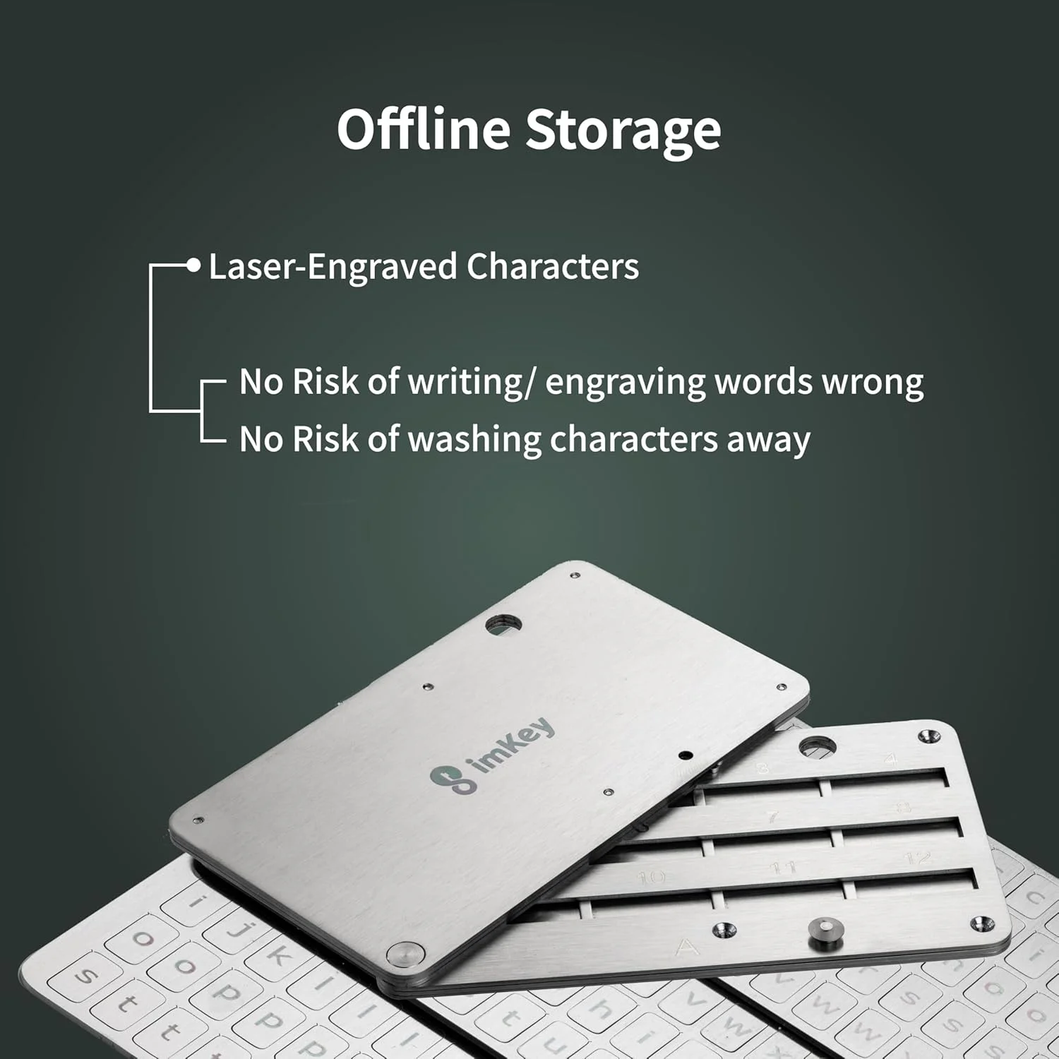 محافظ عبارت بازیابی ارز دیجیتال imKey S1 ضد حریق، کیف پول فلزی کپسولی فولادی، پشتیبان گیری سرد، ذخیره عبارات کلیدی 12/18/24 کلمه ای بیت کوین، صفحه فولادی، سازگار با Ledger، Trezor، KeepKey