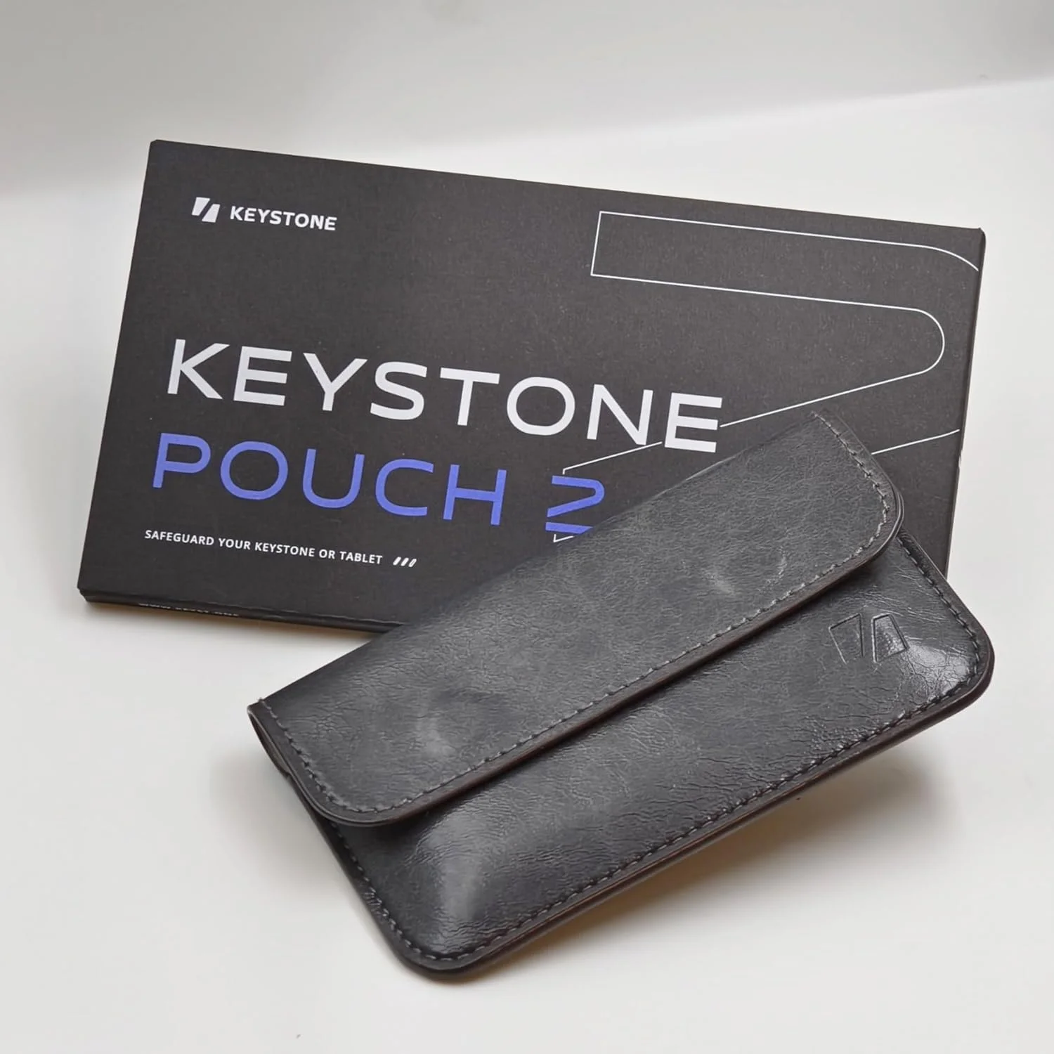 کیف محافظ چرمی خاکستری تیره Keystone 2.0، کیف محافظ عالی، مناسب برای کیف پول سخت افزاری ارز دیجیتال Keystone 3 Pro