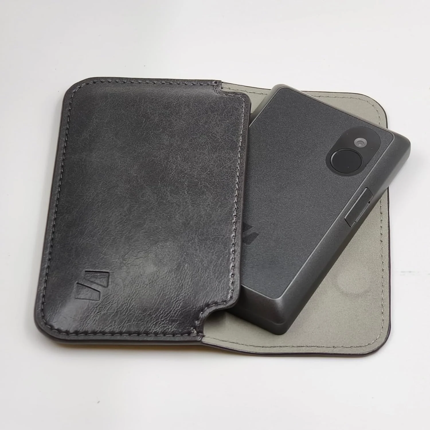 کیف محافظ چرمی خاکستری تیره Keystone 2.0، کیف محافظ عالی، مناسب برای کیف پول سخت افزاری ارز دیجیتال Keystone 3 Pro