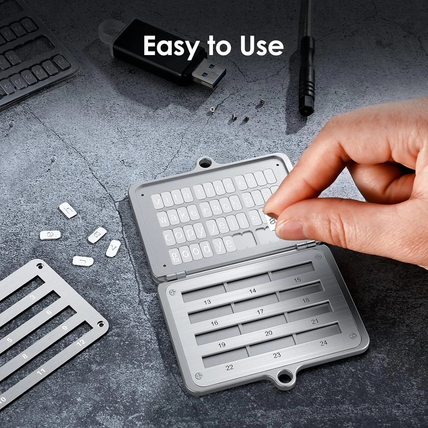 محافظ عبارت بازیابی ارز دیجیتال ELLIPAL، ساخته شده از استیل ضد زنگ 316، دارای سوراخ قفل، پشتیبانی از 24 کلمه، سازگار با کیف پول‌های سخت‌افزاری BIP39، لجر و ترزور