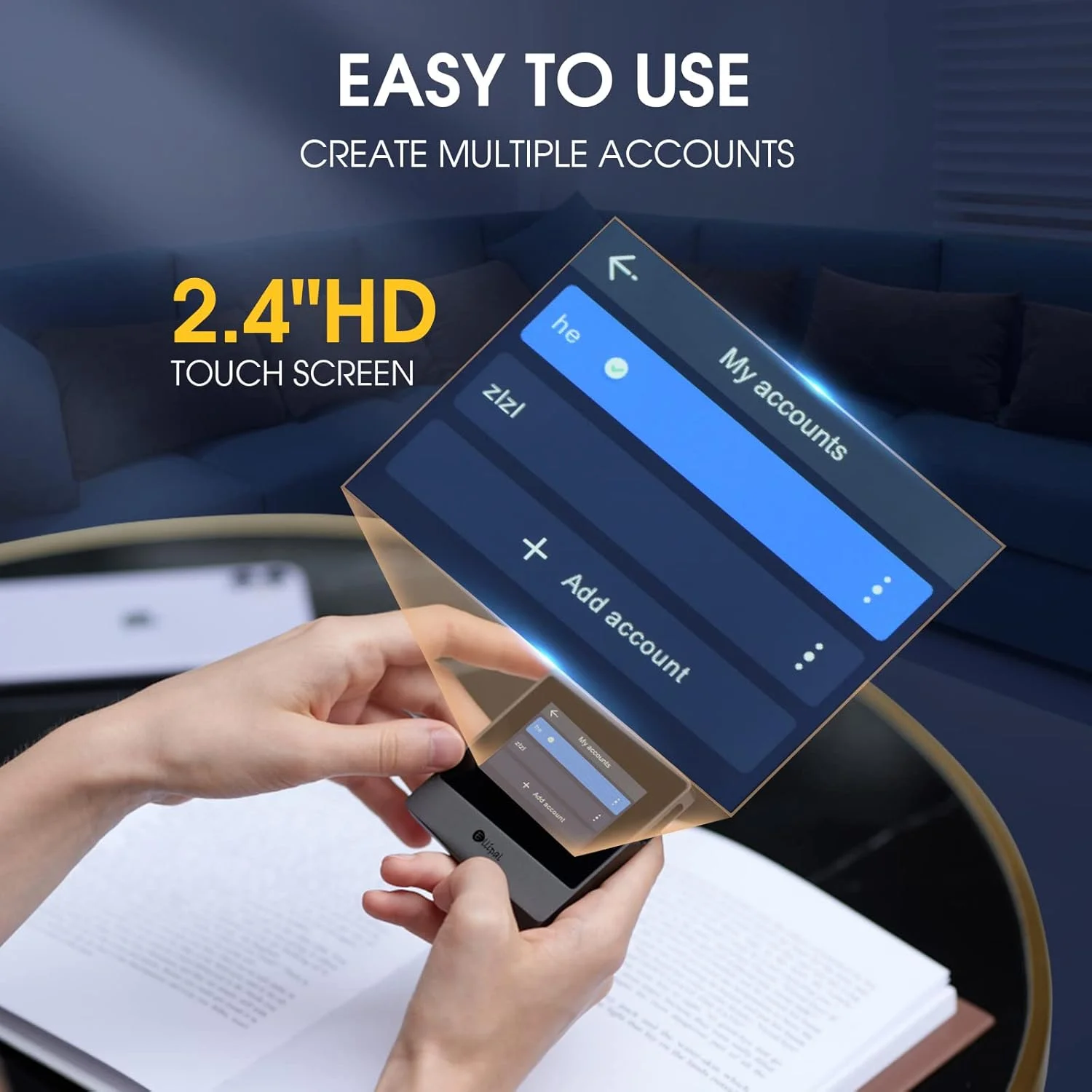 کیف پول سخت افزاری رمزنگاری شده ELLIPAL مدل Titan Mini، پشتیبانی از 10000 سکه و توکن، فضای ذخیره سازی سرد ضد دستکاری برای BTC/XRP/ETH/XLM/USDT/LTC