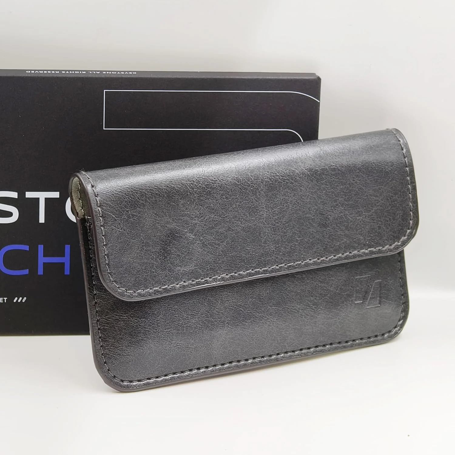 کیف محافظ چرمی خاکستری تیره Keystone 2.0، کیف محافظ عالی، مناسب برای کیف پول سخت افزاری ارز دیجیتال Keystone 3 Pro