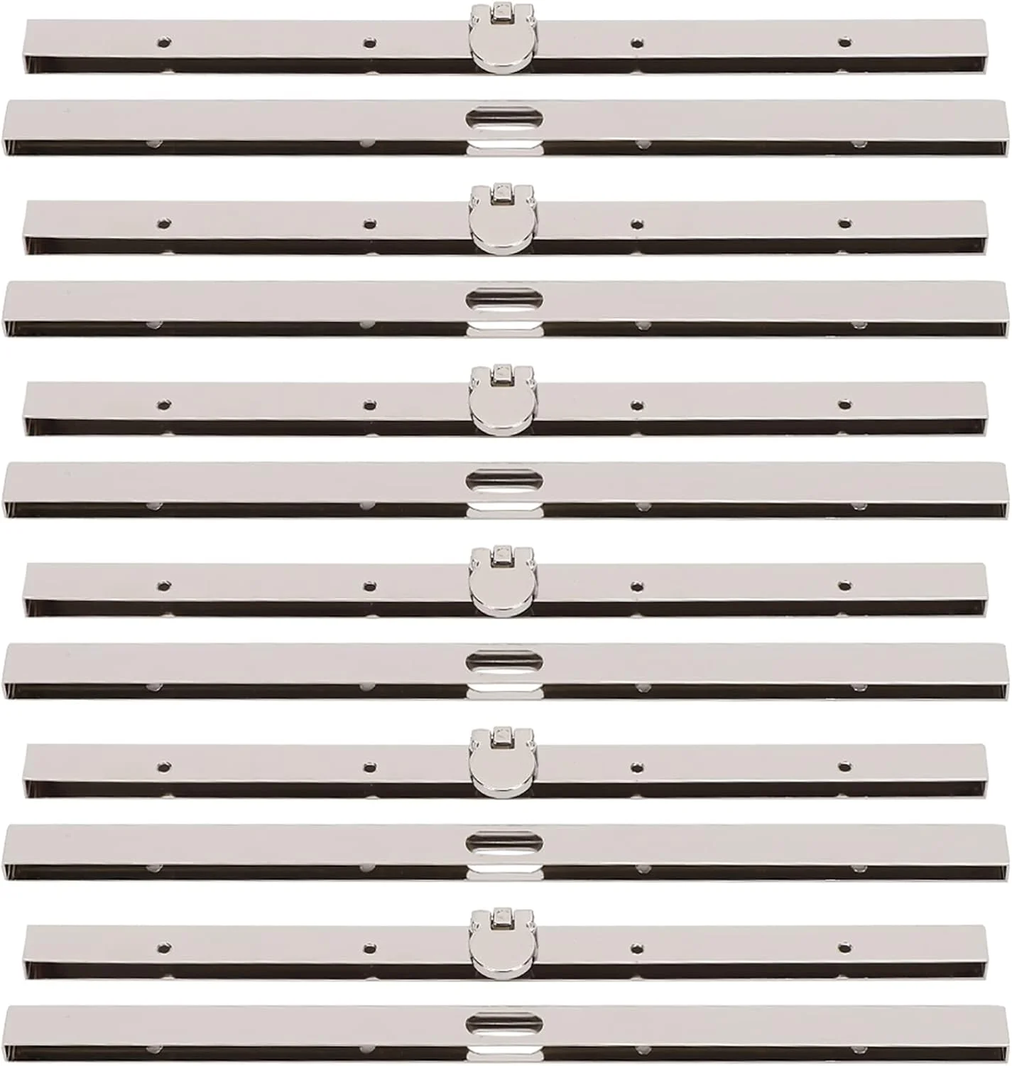 فریم فلزی کیف پول GLOGLOW، 6 عدد قفل کیف لوازم ساخت کیف گیره کانال مستقیم فریم فلزی کیف پول لوازم جانبی کیف با ضلع صاف (نقره ای) ساخت کیف پول فریم فلزی کیف پول GLOGLOW، 6 عدد قفل کیف لوازم ساخت کیف گیره کانال مستقیم فریم فلزی کیف پول لوازم جانبی کیف با ضلع صاف (نقره ای) ساخت کیف پول