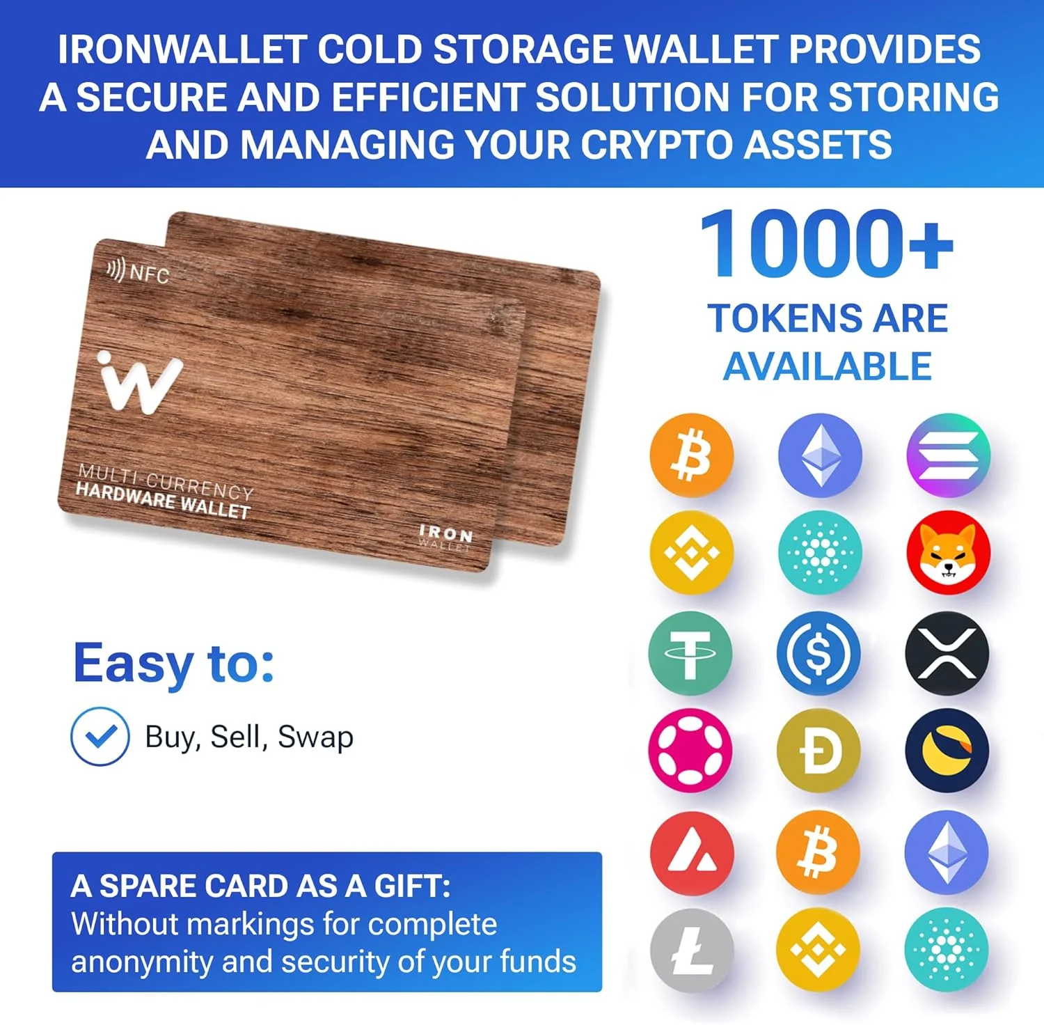 کیف پول رمزنگاری - طرح چوب - بسته 2 عددی - امنیت خود را افزایش دهید - ذخیره سازی عبارت اولیه