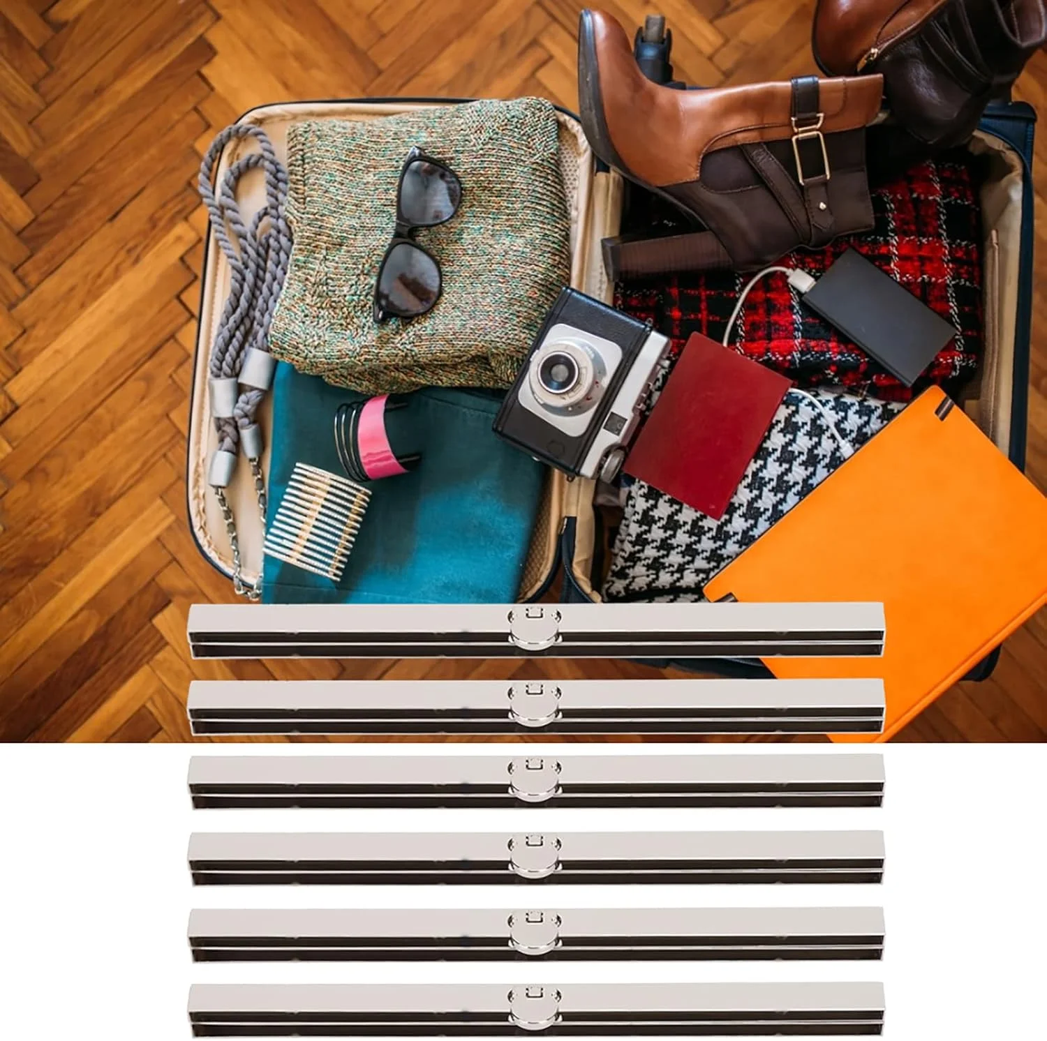 فریم فلزی کیف پول GLOGLOW، 6 عدد قفل کیف لوازم ساخت کیف گیره کانال مستقیم فریم فلزی کیف پول لوازم جانبی کیف با ضلع صاف (نقره ای) ساخت کیف پول فریم فلزی کیف پول GLOGLOW، 6 عدد قفل کیف لوازم ساخت کیف گیره کانال مستقیم فریم فلزی کیف پول لوازم جانبی کیف با ضلع صاف (نقره ای) ساخت کیف پول