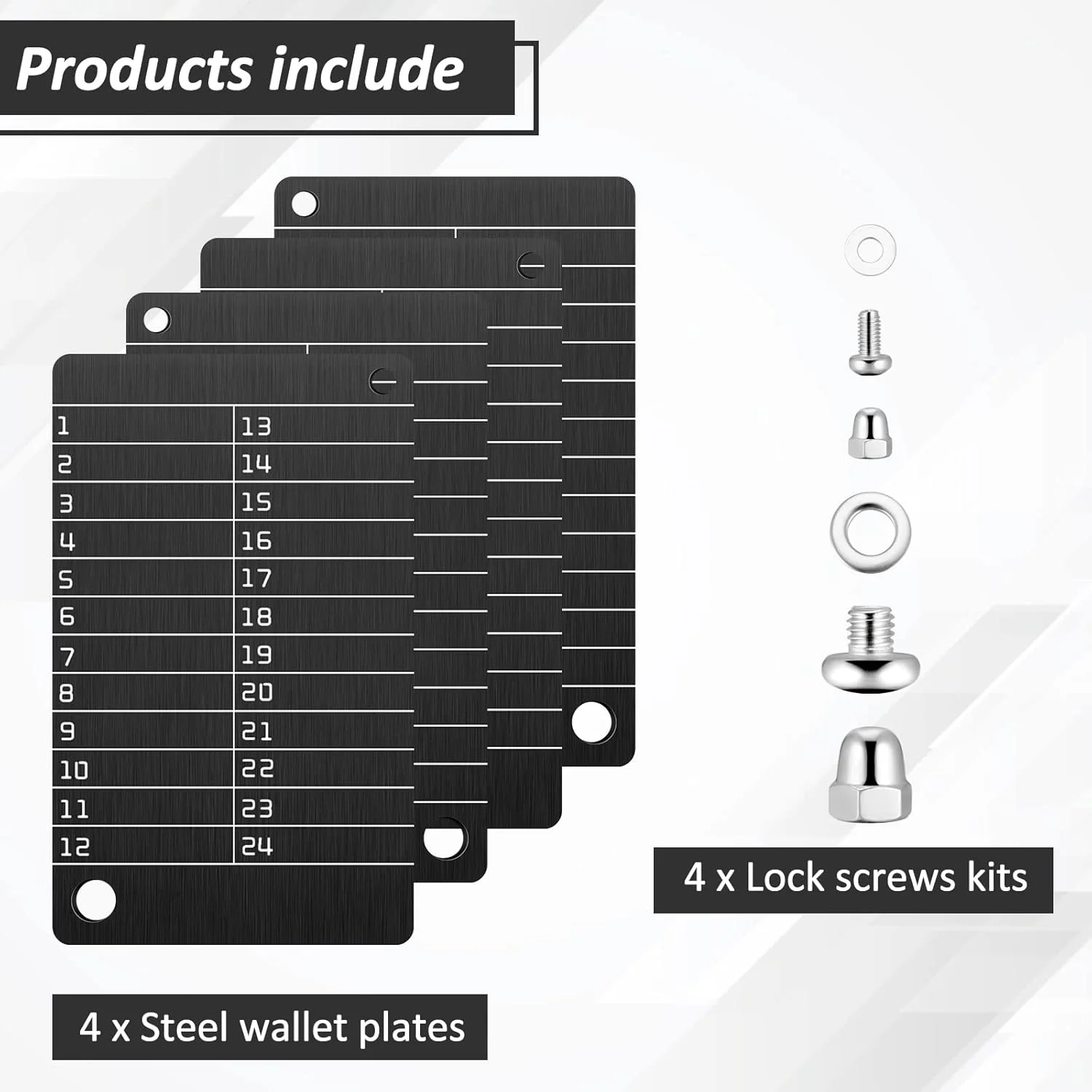کیف پول استیل Hotop با 4 صفحه برای ذخیره سازی عبارات بازیابی ارز دیجیتال، سازگار با سخت افزار BIP39 (مشکی)