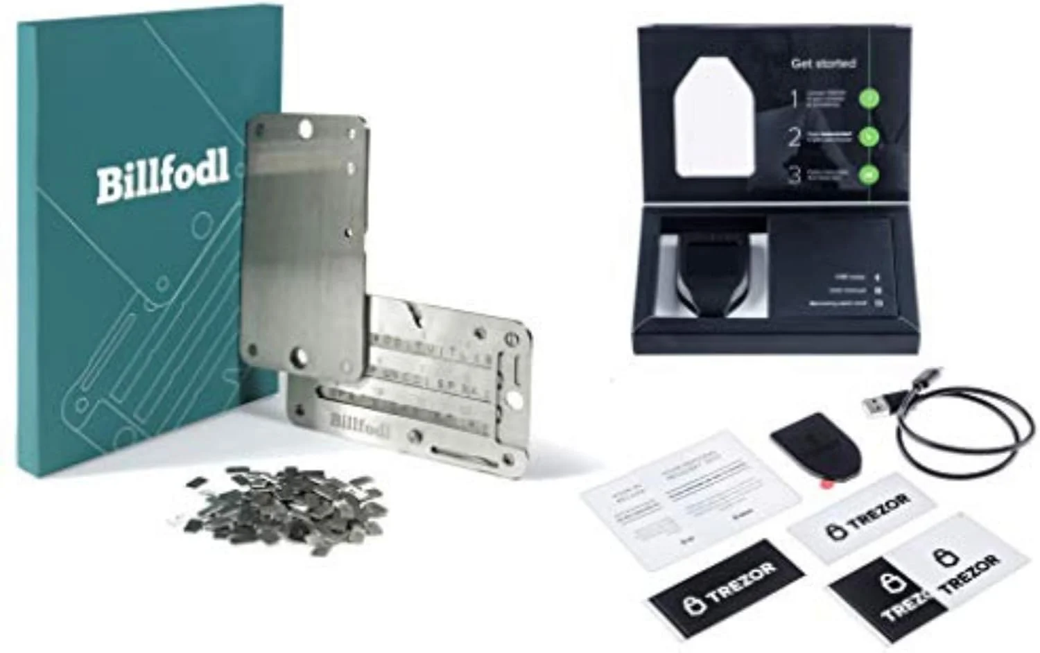 ترزور مدل T + کیف پول سخت افزاری ارز دیجیتال Billfodl با استیل والت برای ذخیره سازی سرد (بسته) ترزور مدل T + کیف پول سخت افزاری ارز دیجیتال Billfodl با استیل والت برای ذخیره سازی سرد (بسته)