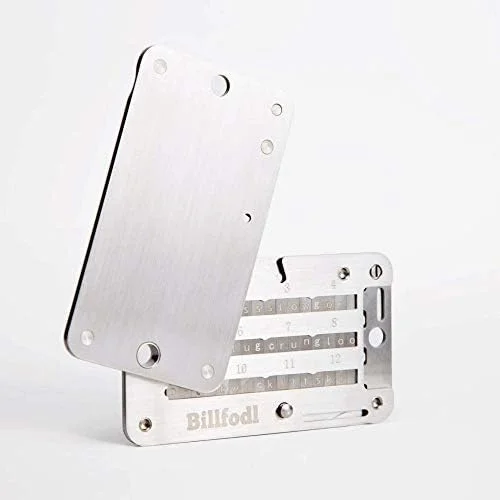 ترزور مدل T + کیف پول سخت افزاری ارز دیجیتال Billfodl با استیل والت برای ذخیره سازی سرد (بسته)