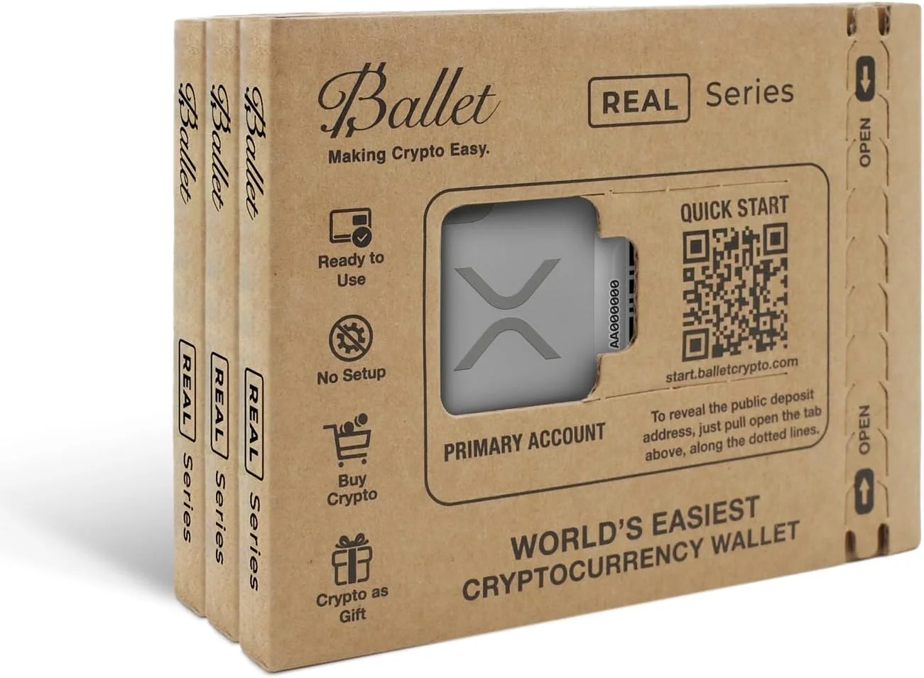 کارت ذخیره سازی سرد ارز دیجیتال Ballet Real XRP - ساده ترین کارت ذخیره سازی سرد ارز دیجیتال - کیف پول سخت افزاری ارز دیجیتال با پشتیبانی امن از چند ارز و NFT (بسته 3 عددی)