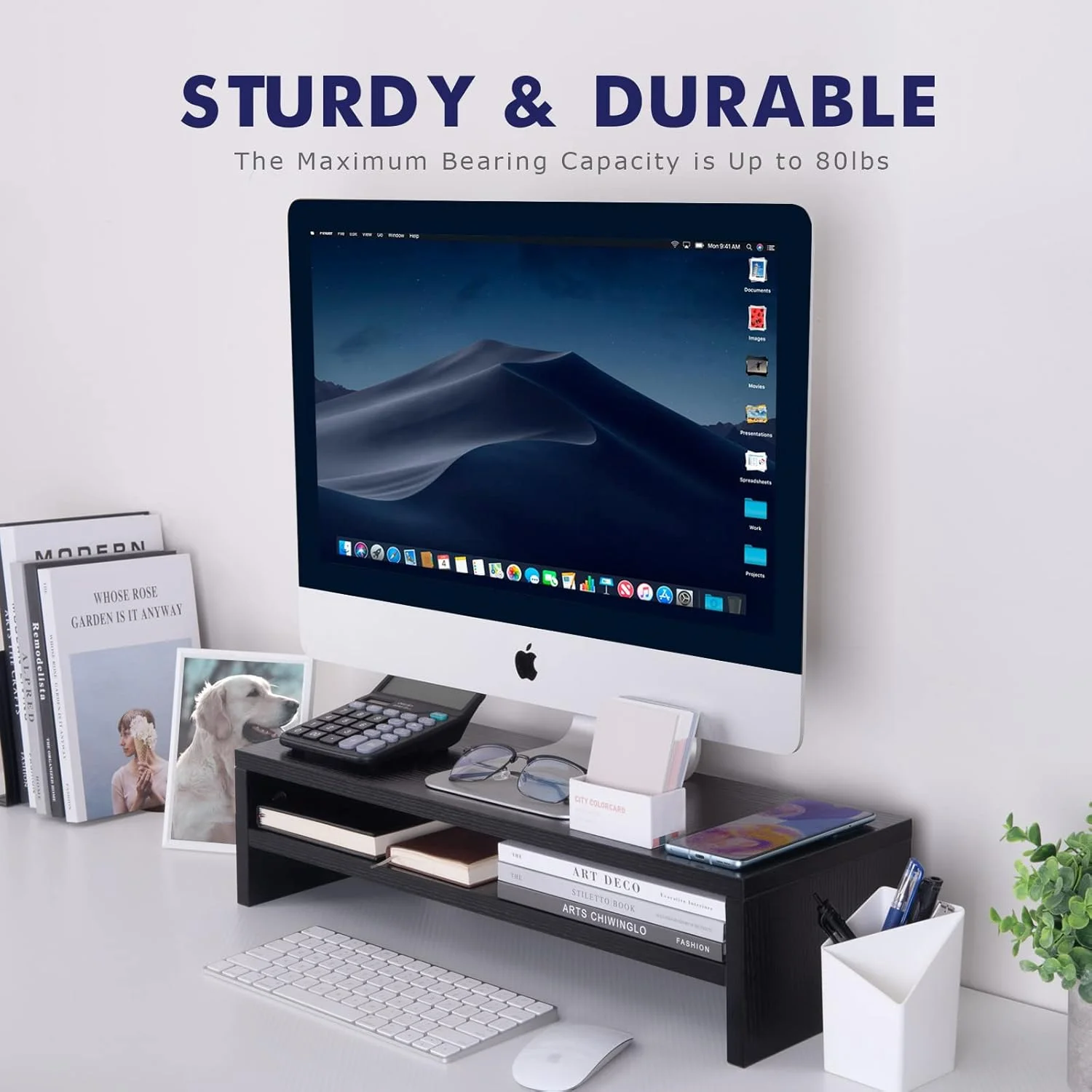 پایه مانیتور دو طبقه BEYGORM برای لپ‌تاپ/تلویزیون/کامپیوتر/پرینتر، سازمان‌دهنده چند منظوره رومیزی 21,6 x 19,8 x 13,2 سانتی‌متر (طول x عرض x ارتفاع) (مشکی)