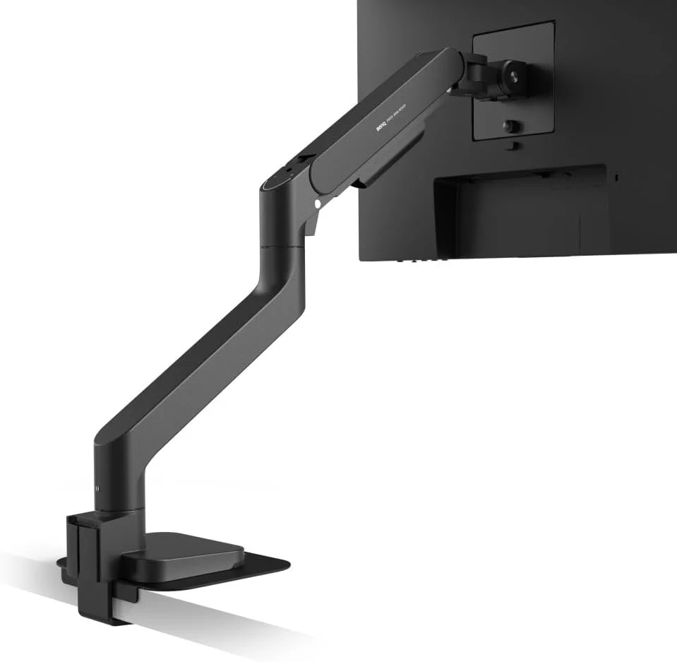 بازوی مانیتور ارگونومیک BenQ BSH01، پایه مانیتور فنری گازی، نصب روی میز تا 45 اینچ و 20 کیلوگرم، مقاوم، نصب سریع، بدون افتادگی، گیره بالایی و پایه Grommet، صفحه تقویت کننده، VESA 75x75 و 100x100 میلی متر