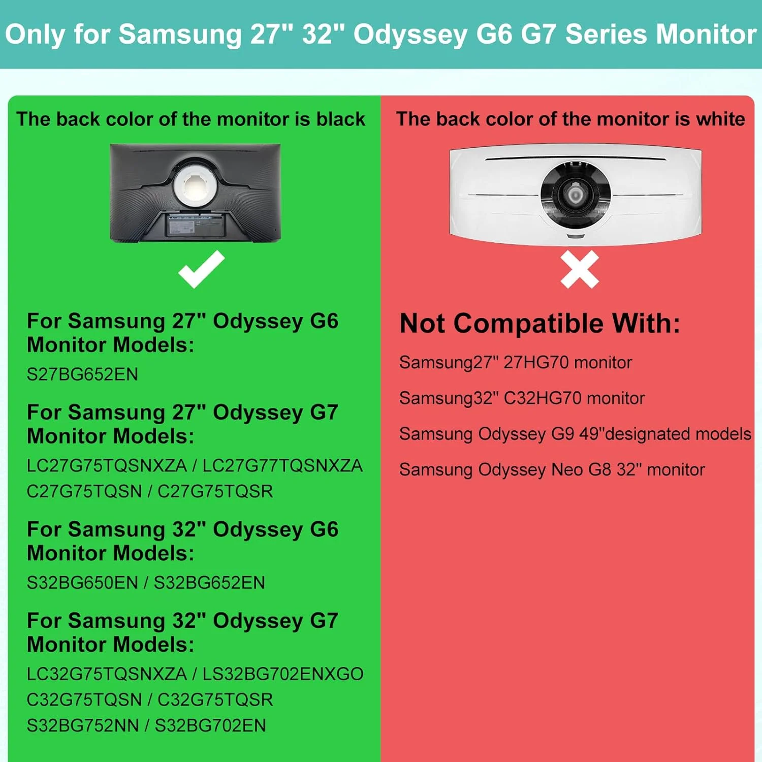 آداپتور VESA سازگار با مانیتورهای سری Samsung Odyssey G6/G7 سایز 27 و 32 اینچ، مشکی، پایه دیواری متحرک برای مانیتورهای خمیده 27 و 32 اینچ سامسونگ به همراه نگهدارنده قلم و بست کابل