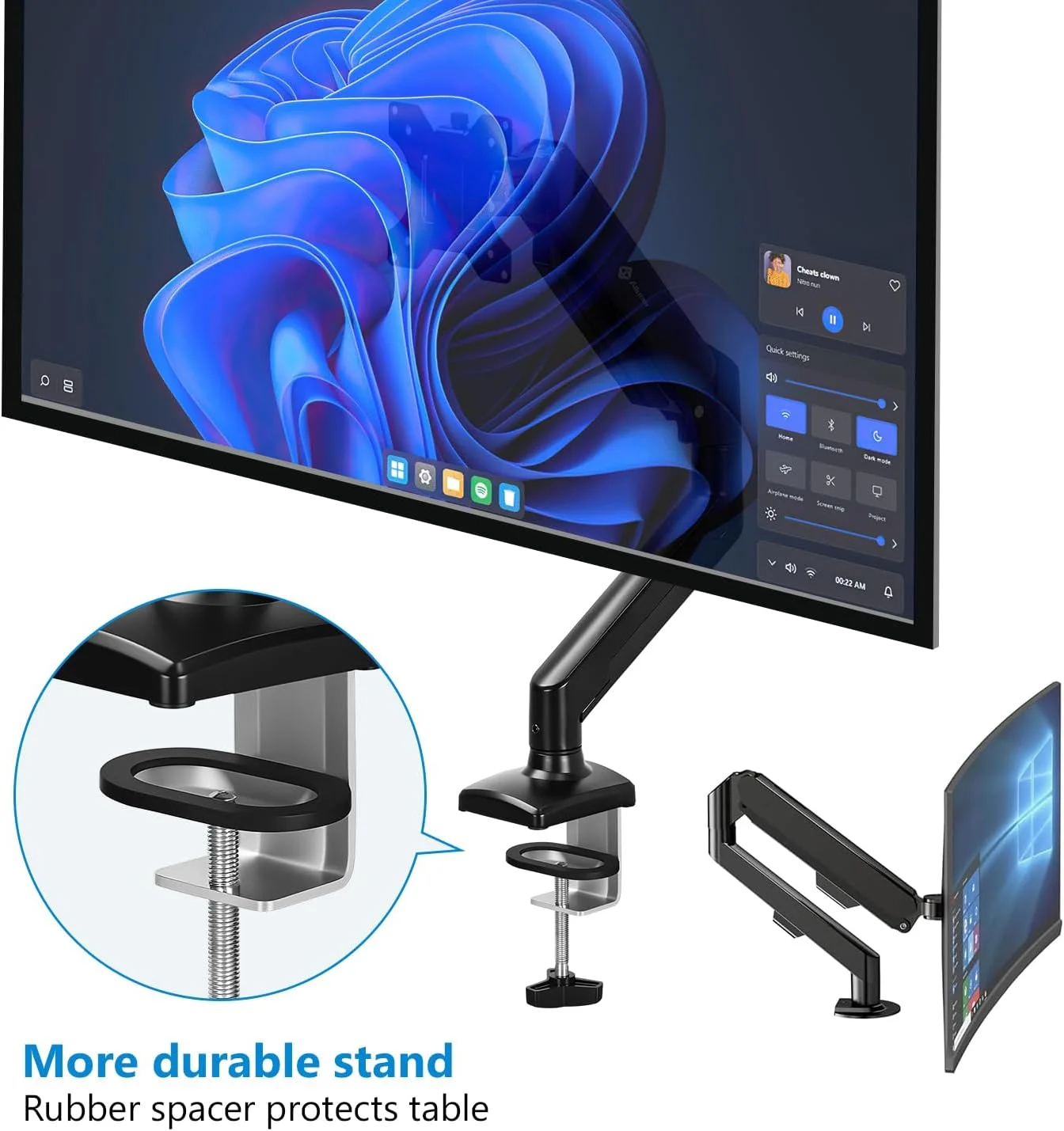 پایه رومیزی مانیتور تک بازویی برای صفحه نمایش 13-32 اینچ، دارای قابلیت چرخش، شیب، مدیریت کابل و فنر گازی ارگونومیک، VESA 75/100mm پایه رومیزی مانیتور تک بازویی برای صفحه نمایش 13-32 اینچ، دارای قابلیت چرخش، شیب، مدیریت کابل و فنر گازی ارگونومیک، VESA 75/100mm