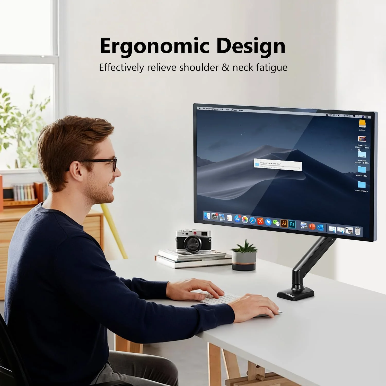 پایه رومیزی مانیتور تک بازویی برای صفحه نمایش 13-32 اینچ، دارای قابلیت چرخش، شیب، مدیریت کابل و فنر گازی ارگونومیک، VESA 75/100mm پایه رومیزی مانیتور تک بازویی برای صفحه نمایش 13-32 اینچ، دارای قابلیت چرخش، شیب، مدیریت کابل و فنر گازی ارگونومیک، VESA 75/100mm