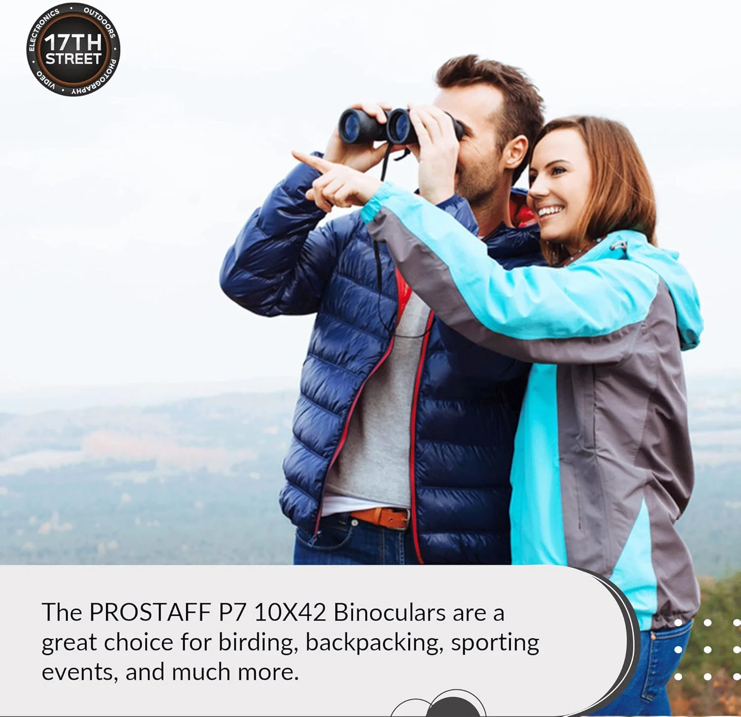 دوربین دوچشمی ضدآب نیکون PROSTAFF P7 10x42 برای بزرگسالان | دوربین دوچشمی مسافرتی کوچک و جمع و جور برای تماشای پرندگان | بند هارنس دوربین دوچشمی، سیستم تمیز کننده قلم لنز و مجموعه چراغ قوه