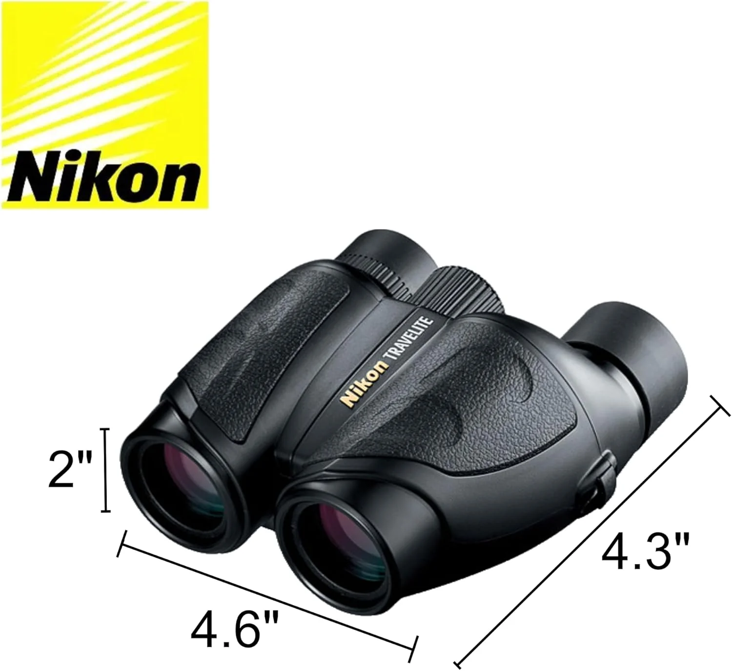 دوربین دوچشمی نیکون Travelite 10x25 (7278) به همراه قلم تمیز کننده لنز نیکون، کیف حمل و پارچه تمیز کننده لنز - قدرت بالا و جمع و جور برای بزرگسالان - مناسب برای تماشای پرندگان، شکار و پیاده روی