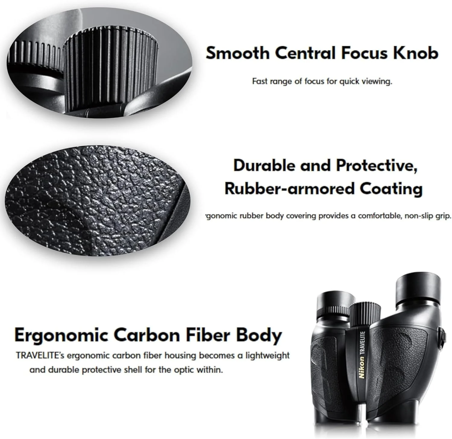 دوربین دوچشمی نیکون Travelite 10x25 (7278) به همراه قلم تمیز کننده لنز نیکون، کیف حمل و پارچه تمیز کننده لنز - قدرت بالا و جمع و جور برای بزرگسالان - مناسب برای تماشای پرندگان، شکار و پیاده روی