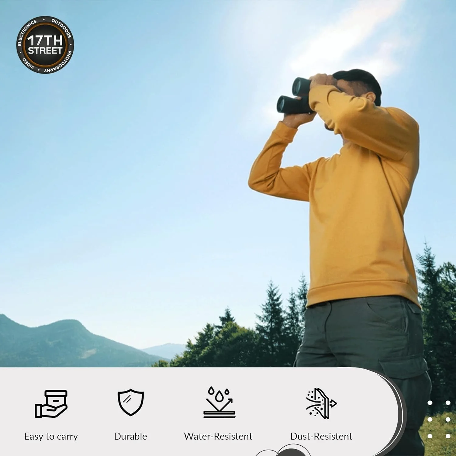 دوربین دوچشمی ضدآب نیکون PROSTAFF P3 10x30 برای بزرگسالان | دوربین دوچشمی مسافرتی کوچک و جمع و جور برای تماشای پرندگان | سیستم تمیز کننده قلم لنز و مجموعه چراغ قوه