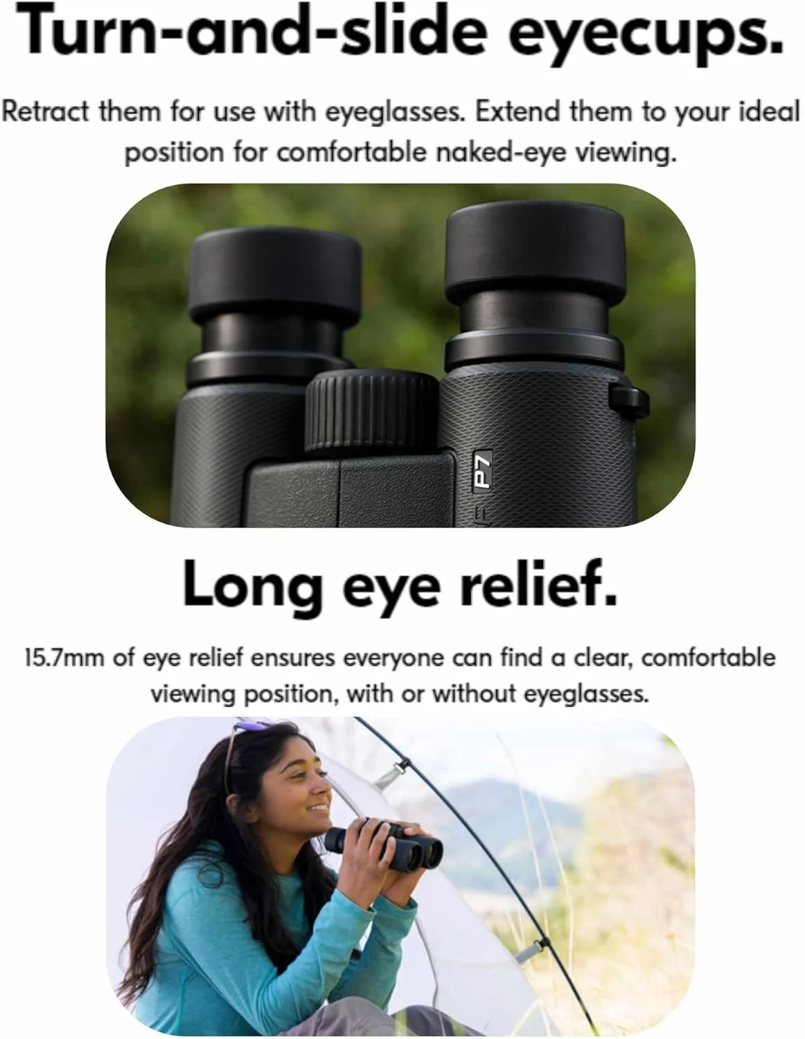 دوربین دوچشمی نیکون PROSTAFF P7 10x42 (16773) مشکی به همراه قلم تمیز کننده لنز و پارچه تمیز کننده، دوربین دوچشمی فشرده برای بزرگسالان برای شکار، تماشای پرندگان و لوازم ضروری پیاده روی، زوم