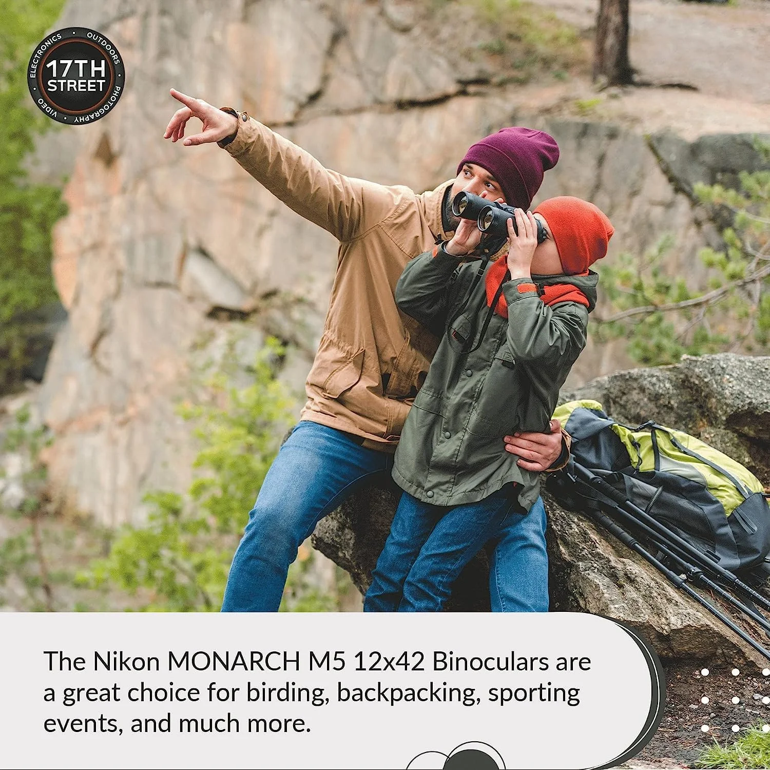 دوربین دوچشمی نیکون Monarch M5 12x42 به همراه قلم لنز، بند هارنس و کیت چراغ قوه