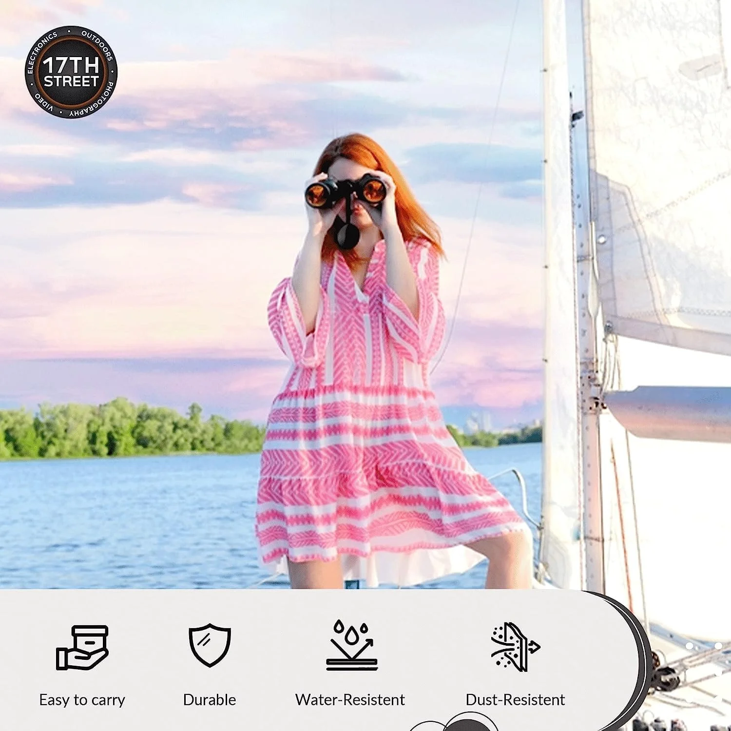 دوربین دوچشمی نیکون Monarch M7 10x30 مدل 16764 به همراه قلم تمیز کننده لنز، بند هارنس و چراغ قوه