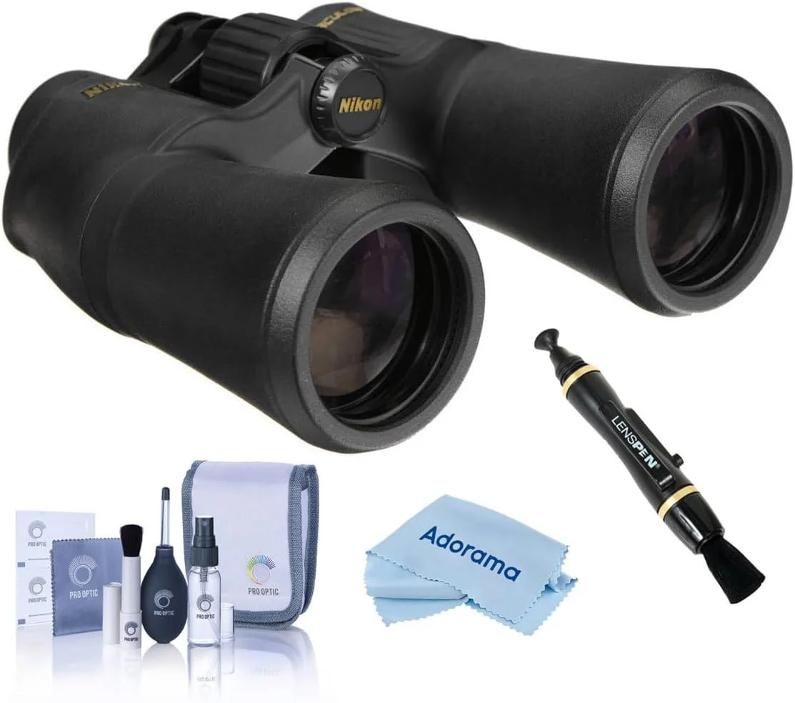دوربین دوچشمی نیکون 10x50 Aculon A211 با منشور Porro، مشکی، همراه با کیت لوازم جانبی