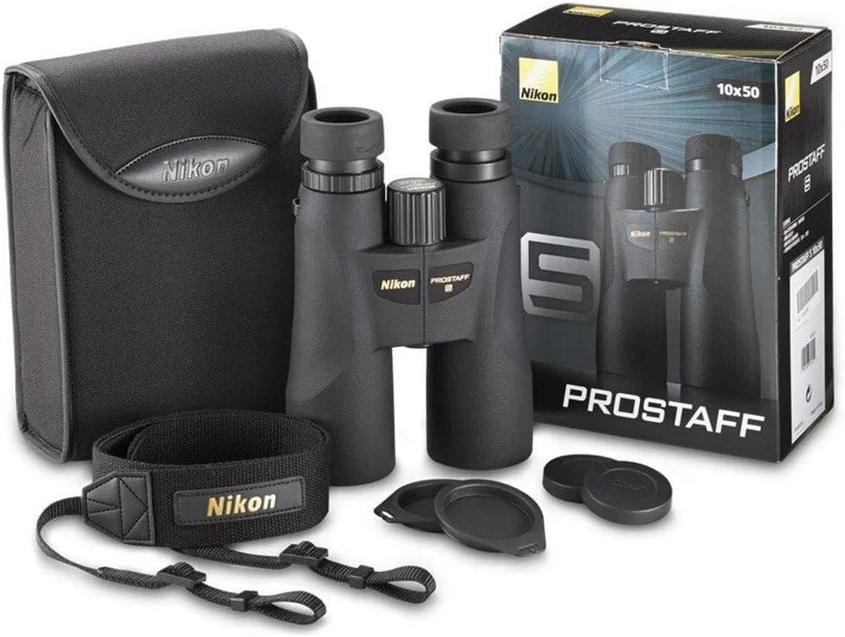 دوربین دوچشمی نیکون PROSTAFF 5 12x50mm - اپتیک چندلایه با وضوح بالا، دوربین دوچشمی سبک وزن ضد آب و ضد مه برای تماشای پرندگان، پیاده روی، مشاهده طبیعت (7573)