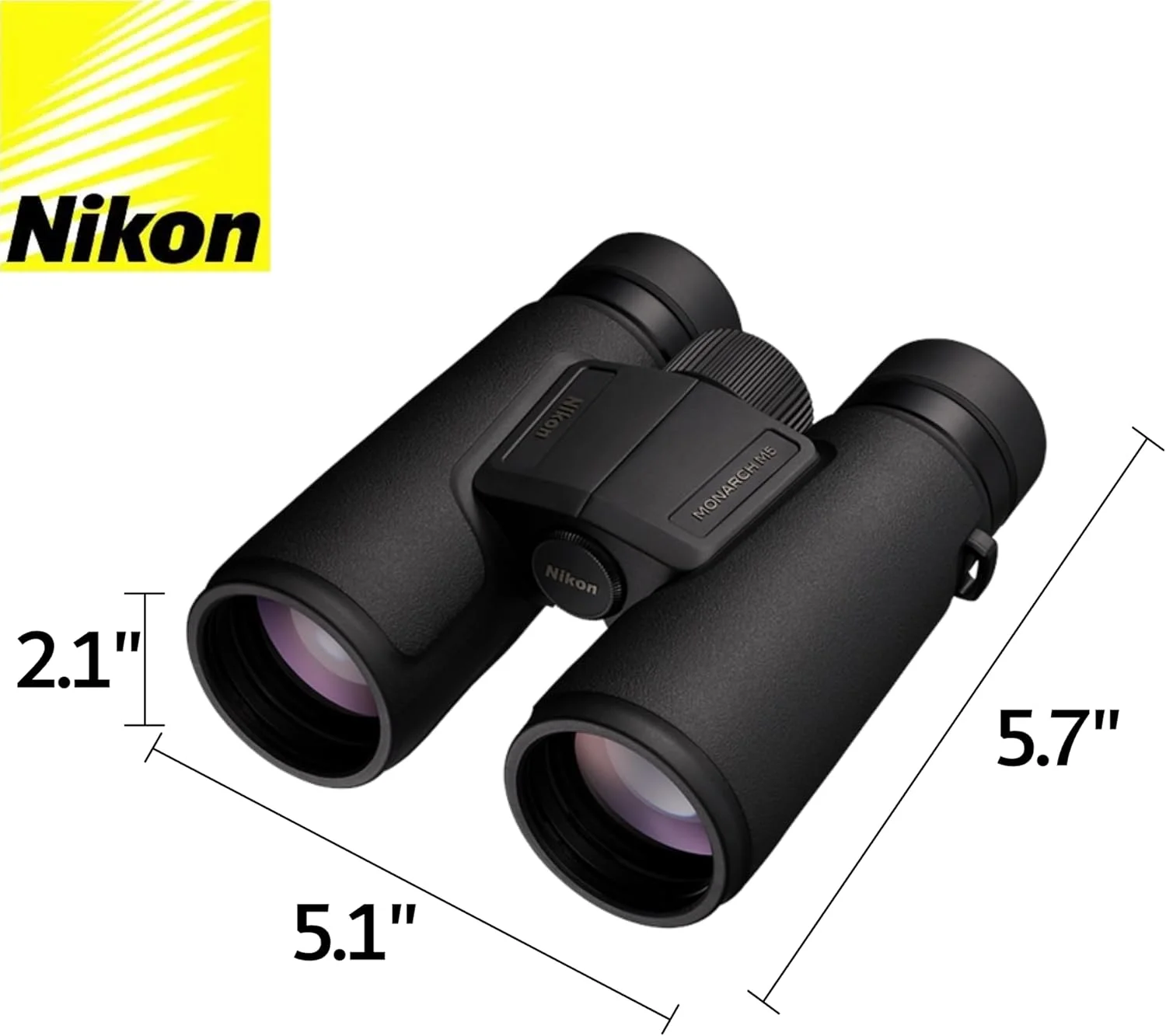 دوربین دوچشمی نیکون Monarch M5 8x42 (16767) مشکی به همراه قلم تمیز کننده لنز و پارچه تمیز کننده، دوربین دوچشمی فشرده و قدرتمند برای بزرگسالان مناسب برای شکار، تماشای پرندگان و پیاده روی، سبک وزن