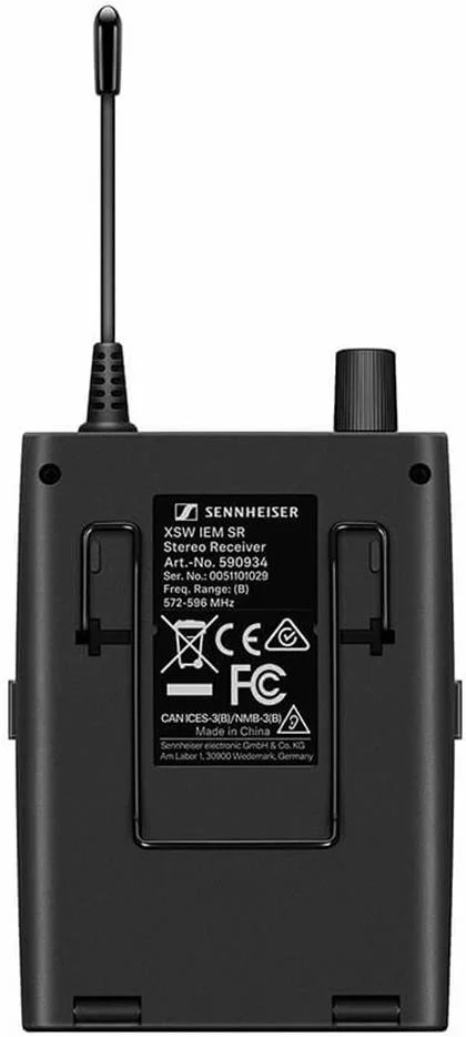 سیستم کامل مانیتورینگ داخل گوشی بی‌سیم زِنهایزر XSW IEM، شامل یک جفت ایرباد IE 4، پاسخ فرکانسی 45 هرتز تا 15 کیلوهرتز، مدولاسیون FM پهن باند، 6 ساعت زمان کارکرد، مشکی | XSW IEM SET