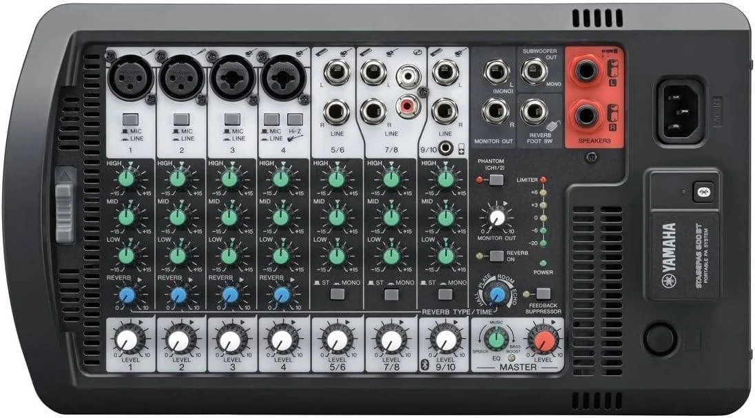 سیستم صوتی قابل حمل یاماها Stagepass 600Bt - راه حل یکپارچه (بسته 1 عددی)، بلوتوث