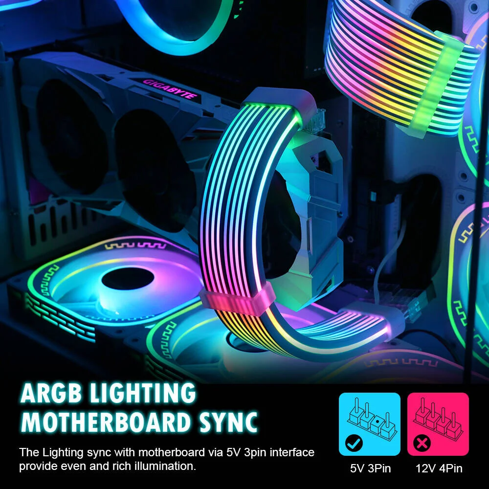 کابل افزایش طول ARGB با دو کانکتور (6+2) پین WJCOOLMAN، همگام سازی ARGB 5 ولت 3 پین، سیلیکونی / TPE (انعطاف پذیر)، مس 18 AWG، سفید | ATX با 6+2 پین کابل افزایش طول ARGB با دو کانکتور (6+2) پین WJCOOLMAN، همگام سازی ARGB 5 ولت 3 پین، سیلیکونی / TPE (انعطاف پذیر)، مس 18 AWG، سفید | ATX با 6+2 پین