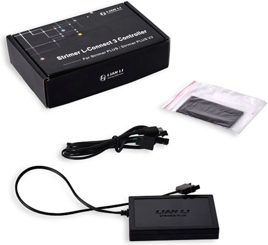 کنترلر Lian Li Strimer L-Connect 3، برای Strimer Plus و Strimer Plus V2، برای کابل های 8 پین/24 پین و سه گانه 8 پین، سازگار با نرم افزار L-Connect 3، مشکی | G89.PW24PV2-1.00