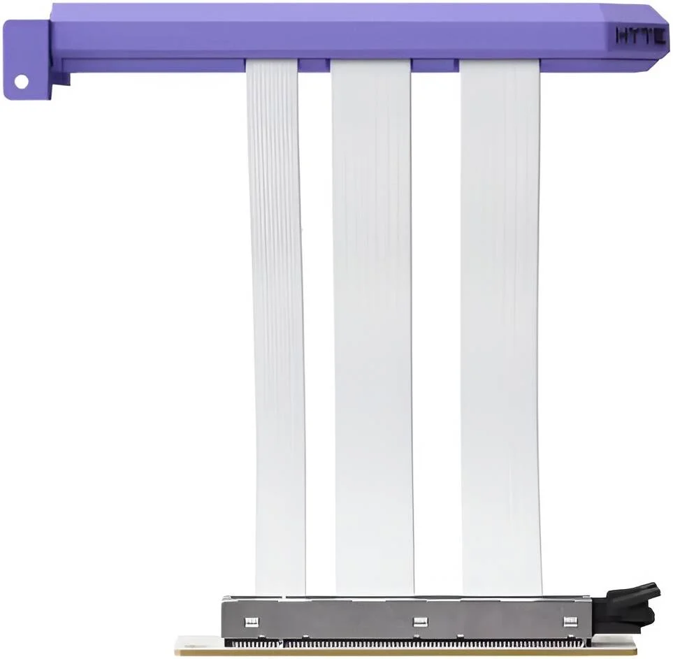 کابل افزایش دهنده HYTE PCIe 5.0 Hyper، نرخ انتقال 32 گیگاترانسفر بر ثانیه در هر خط، توان عملیاتی x16 با 64 گیگابایت بر ثانیه، پهنای باند کامل x16، کابل های 30 AWG با حداکثر پایداری، شیر توت فرنگی