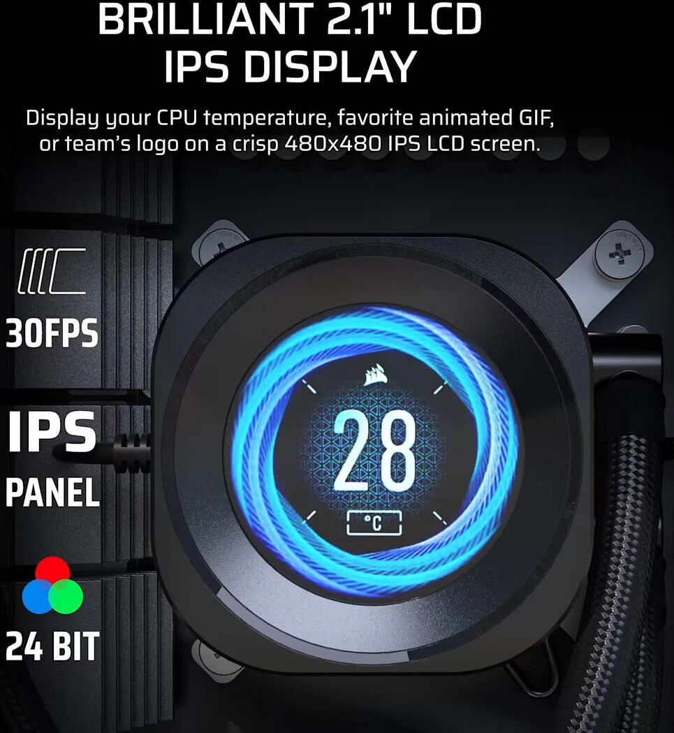 ماژول صفحه نمایش ال سی دی Corsair NAUTILUS RS، صفحه نمایش ال سی دی IPS سفارشی 2.1 اینچی، نصب آسان بدون نیاز به ابزار، کنترل نرم افزار CORSAIR iCUE، مشکی | CW-9061029-WW ماژول صفحه نمایش ال سی دی Corsair NAUTILUS RS، صفحه نمایش ال سی دی IPS سفارشی 2.1 اینچی، نصب آسان بدون نیاز به ابزار، کنترل نرم افزار CORSAIR iCUE، مشکی | CW-9061029-WW