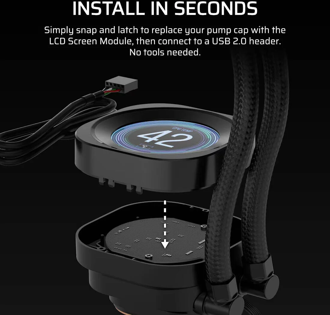 ماژول صفحه نمایش ال سی دی Corsair NAUTILUS RS، صفحه نمایش ال سی دی IPS سفارشی 2.1 اینچی، نصب آسان بدون نیاز به ابزار، کنترل نرم افزار CORSAIR iCUE، مشکی | CW-9061029-WW ماژول صفحه نمایش ال سی دی Corsair NAUTILUS RS، صفحه نمایش ال سی دی IPS سفارشی 2.1 اینچی، نصب آسان بدون نیاز به ابزار، کنترل نرم افزار CORSAIR iCUE، مشکی | CW-9061029-WW