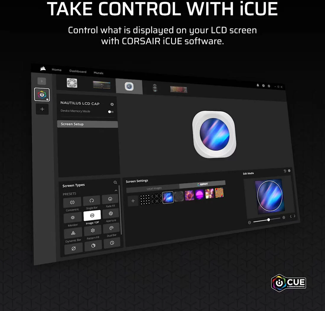 ماژول صفحه نمایش ال سی دی Corsair NAUTILUS RS، صفحه نمایش ال سی دی IPS سفارشی 2.1 اینچی، نصب آسان و بدون نیاز به ابزار، کنترل نرم افزار CORSAIR iCUE، سفید | CW-9061030-WW ماژول صفحه نمایش ال سی دی Corsair NAUTILUS RS، صفحه نمایش ال سی دی IPS سفارشی 2.1 اینچی، نصب آسان و بدون نیاز به ابزار، کنترل نرم افزار CORSAIR iCUE، سفید | CW-9061030-WW