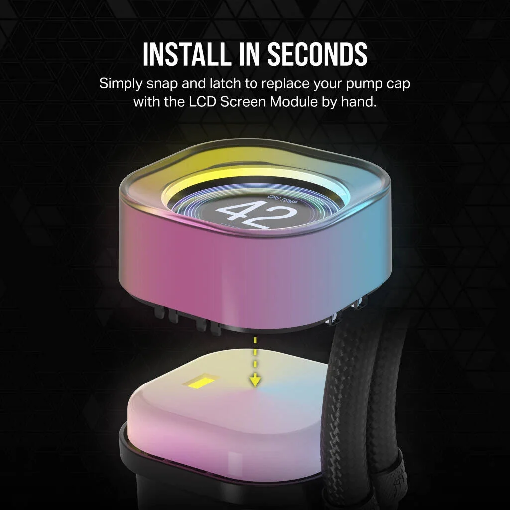 ماژول صفحه نمایش ال سی دی Corsair iCUE LINK، صفحه نمایش ال سی دی IPS سفارشی 2.1 اینچی، کنترل نرم افزار CORSAIR iCUE، مشکی | CW-9061011-WW ماژول صفحه نمایش ال سی دی Corsair iCUE LINK، صفحه نمایش ال سی دی IPS سفارشی 2.1 اینچی، کنترل نرم افزار CORSAIR iCUE، مشکی | CW-9061011-WW