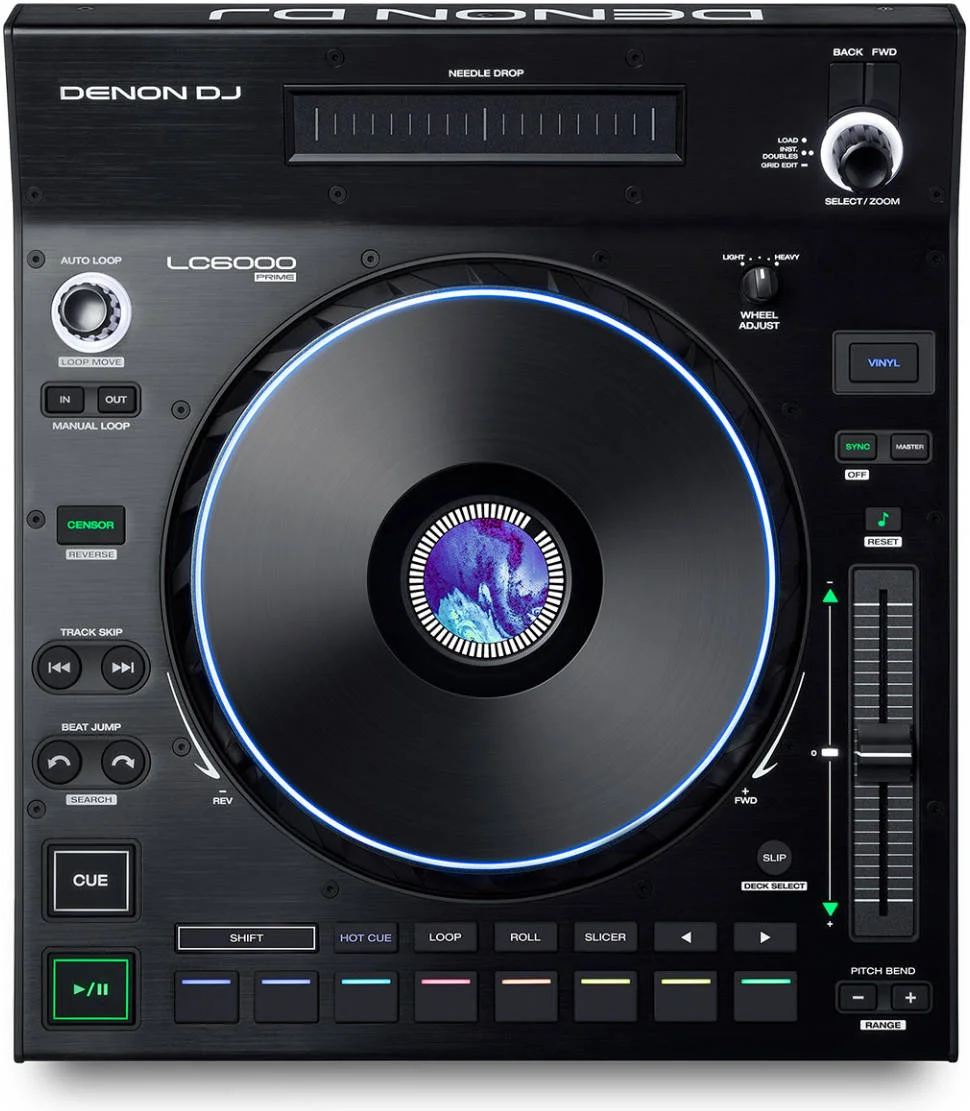کنترلر توسعه عملکرد Denon DJ LC6000E Prime، جوگ ویل خازنی 8.5 اینچی، نمایشگر لمسی RGB، 8 پد، فیدر پیچ 100 میلی متری USB و تغذیه 12 ولت، سازگار با Serato / VirtualDJ / djay، | LC6000E