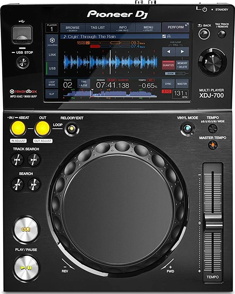پخش کننده چند رسانه ای دیجیتال DJ جمع و جور پایونیر XDJ-700 با صفحه لمسی 7 اینچی، Pro DJ Link، آماده برای rekordbox، پایه جداشدنی و پخش USB | XDJ-700