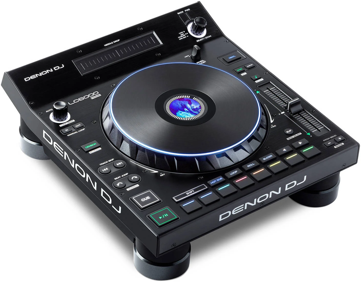 کنترلر توسعه عملکرد Denon DJ LC6000E Prime، جوگ ویل خازنی 8.5 اینچی، نمایشگر لمسی RGB، 8 پد، فیدر پیچ 100 میلی متری USB و تغذیه 12 ولت، سازگار با Serato / VirtualDJ / djay، | LC6000E