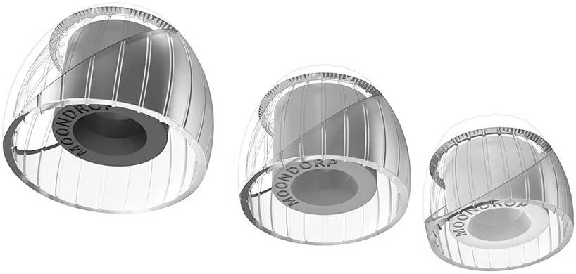 سَری های سیلیکونی MOONDROP Spring Tips، جنس سیلیکا ژل طبی نرم و الاستیک، سایز بزرگ، شفاف | SPRINGTIPS-L