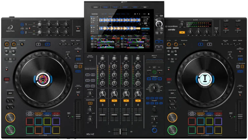 سیستم دی‌جی ۴ کاناله AlphaTheta XDJ AZ All In One Club Standard با صفحه لمسی ۱۰.۱ اینچی، Wi Fi، SonicLink، طرح‌بندی CDJ 3000/DJM A9، مشکی | AXDJAZ