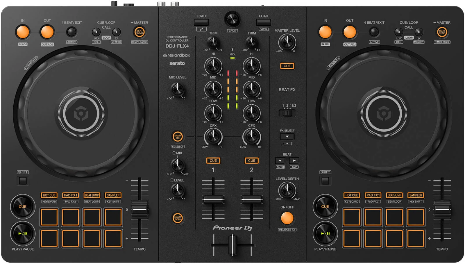 مجموعه لوازم ضروری دی‌جی - پایونیر DJ DDJ-FLX4 + پایونیر DJ DM-40D-BT + پایونیر DJ HDJ-CX | بسته دی‌جی DDJ-FLX4 / DJ DM-40D-BT / HDJ-CX