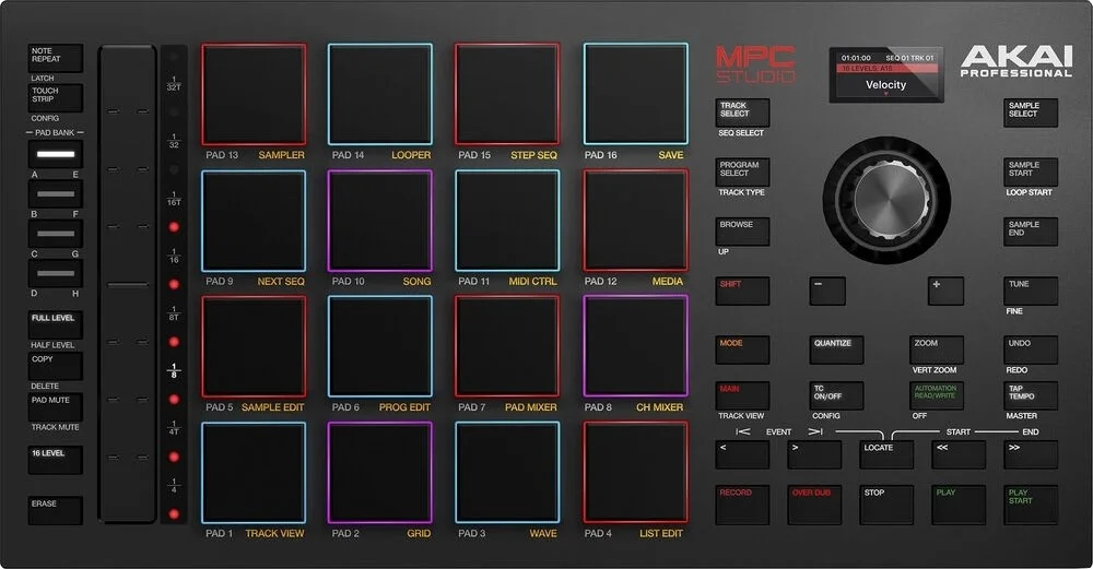 کنترلر Akai MPC Studio 2 برای نرم افزار MPC، بیش از 100 ساز و افکت، سکوئنس 128 ترک، LCD رنگی برای مرور و ویرایش، 16 پد RGB حساس به سرعت در اندازه کامل | MPC Studio 2