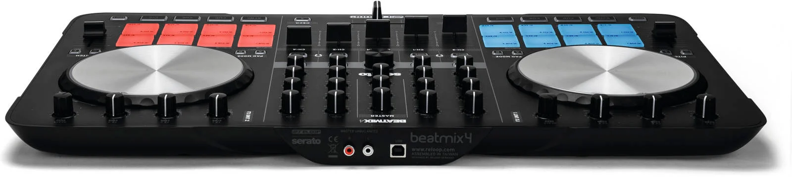 کنترلر پد عملکرد 4 کاناله Reloop Beatmix 4 MK2، کنترل 4 دک، 16 پد درام چند رنگی، واحدهای FX دوگانه iZotope، اکولایزر 3 باندی و Gain / CH، چرخ های Jog حساس به لمس، مشکی | BEATMIX-4-MK2 کنترلر پد عملکرد 4 کاناله Reloop Beatmix 4 MK2، کنترل 4 دک، 16 پد درام چند رنگی، واحدهای FX دوگانه iZotope، اکولایزر 3 باندی و Gain / CH، چرخ های Jog حساس به لمس، مشکی | BEATMIX-4-MK2