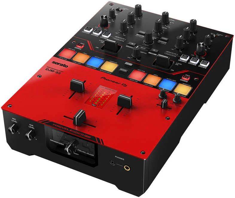 میکسر دیجی ۲ کاناله پایونیر DJM-S5 برای Serato DJ Pro، فیدر MAGVEL PRO، Lever FX، Scratch Cutter و تغذیه از طریق USB، قرمز | DJM-S5 میکسر دیجی ۲ کاناله پایونیر DJM-S5 برای Serato DJ Pro، فیدر MAGVEL PRO، Lever FX، Scratch Cutter و تغذیه از طریق USB، قرمز | DJM-S5